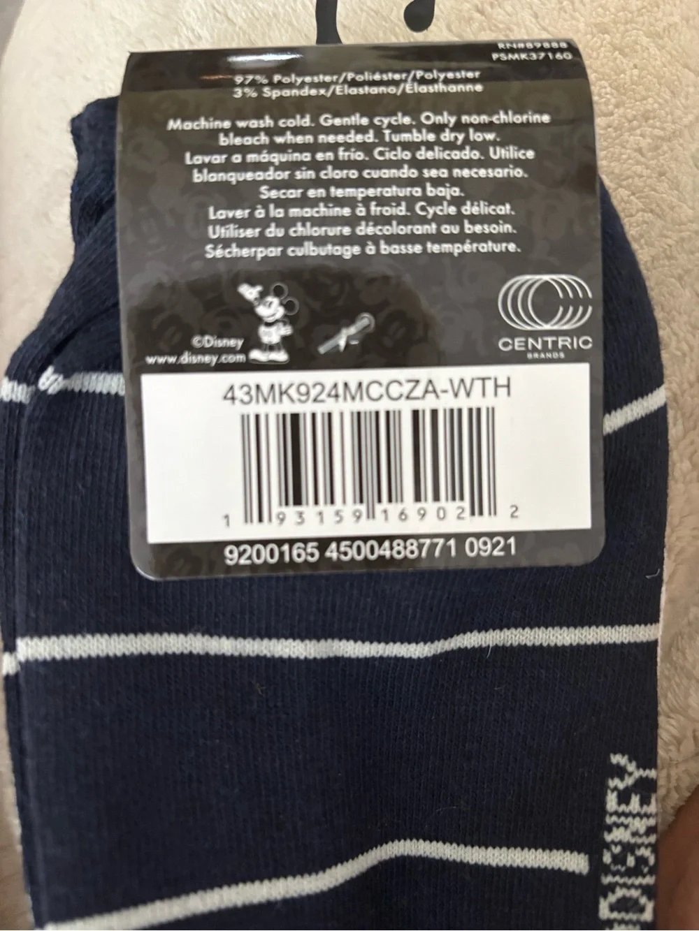 Disney Mickey Mouse Men's Gray Crew Socks - 2 Pack